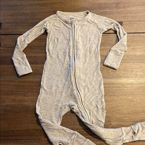 Little Sleepies Heather Stone Ribbed Zippy